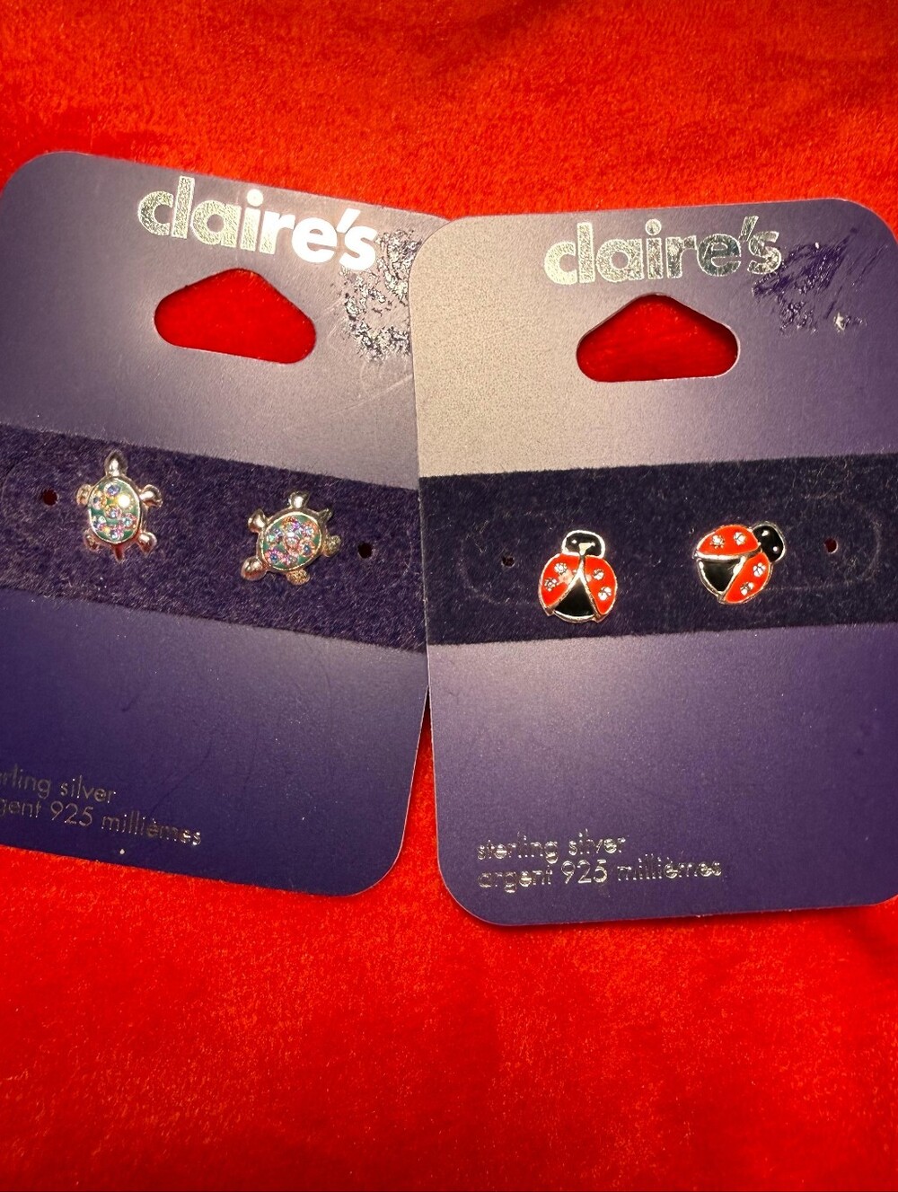 Claire's Small Sterling Silver Stud Earrings - Silver